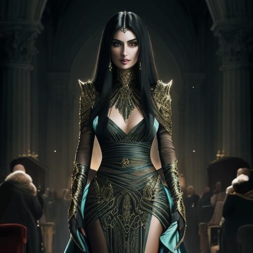 Photorealistic Portrait of Nya in Richard Avedon Style