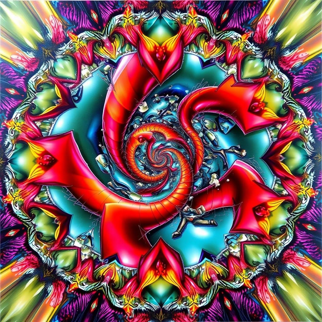 Surreal Kaleidoscope Artwork in Oil on Canvas