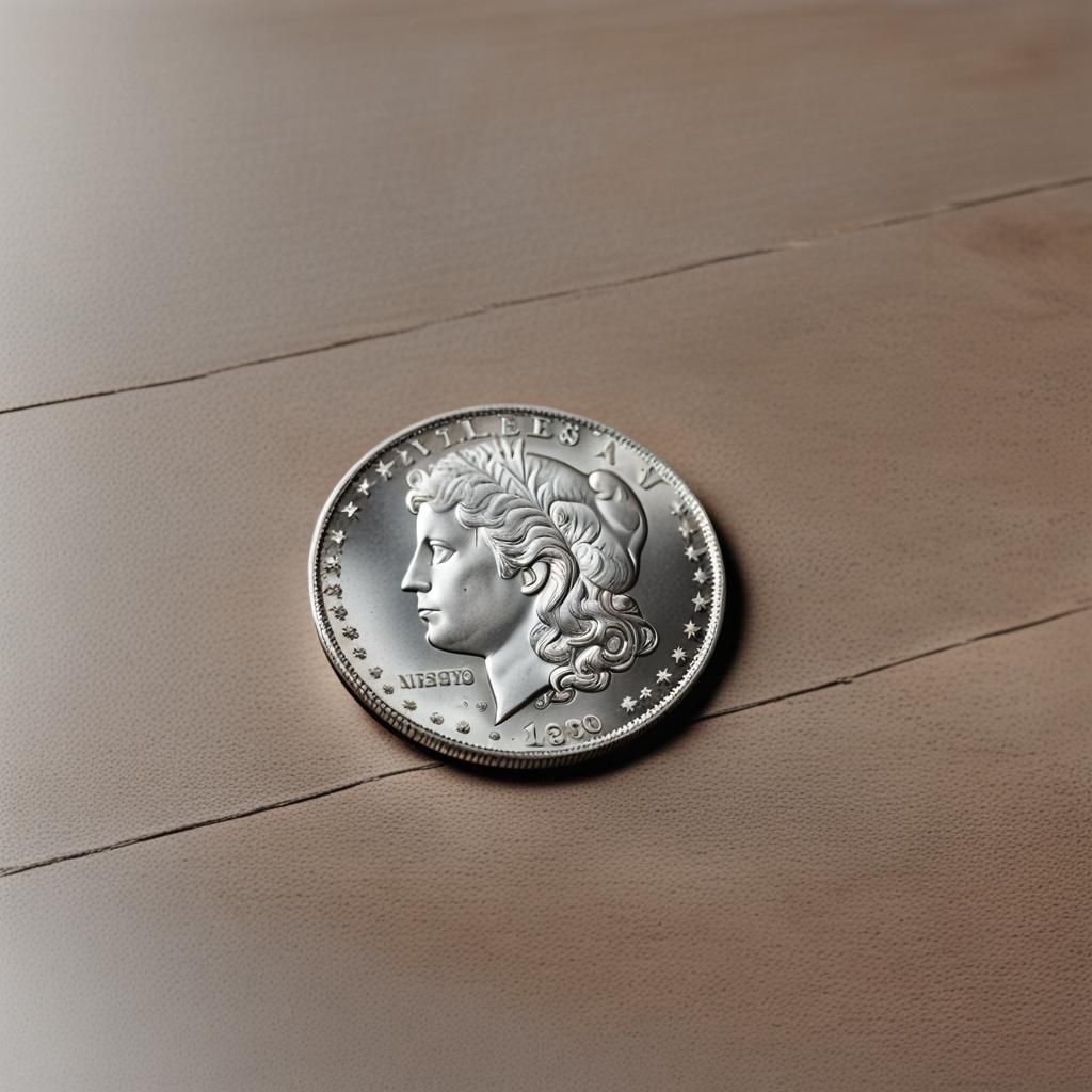 Macro Photograph of a Silver Dollar Coin