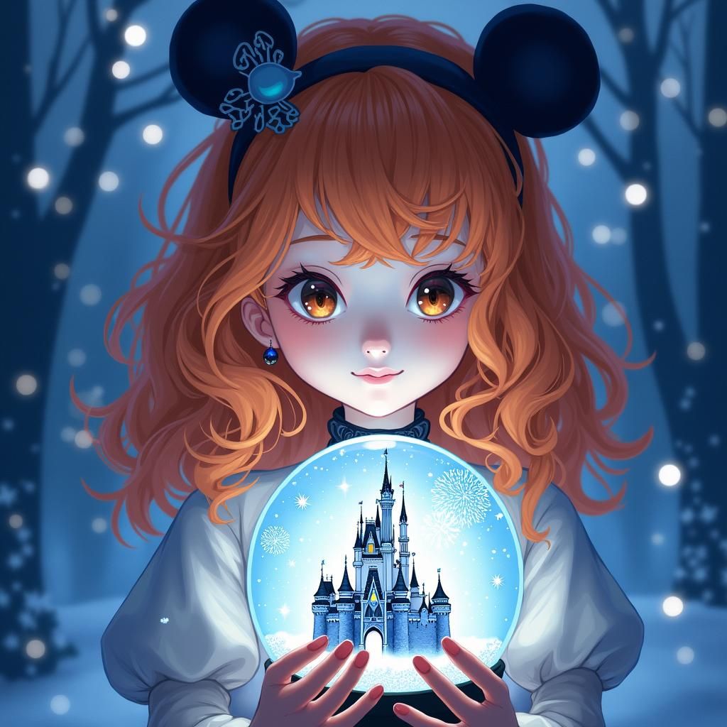 Ginger-Haired Girl's Enchanting Light Festival