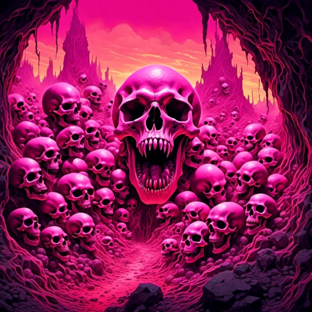 Monster Mouth with Skulls and Spaghetti