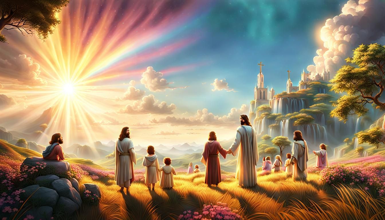 Jesus and Children in Gentle, Divine Light