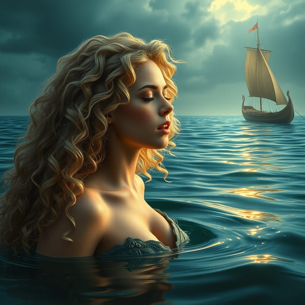 Siren's Melodic Serenade Amidst Viking Ship