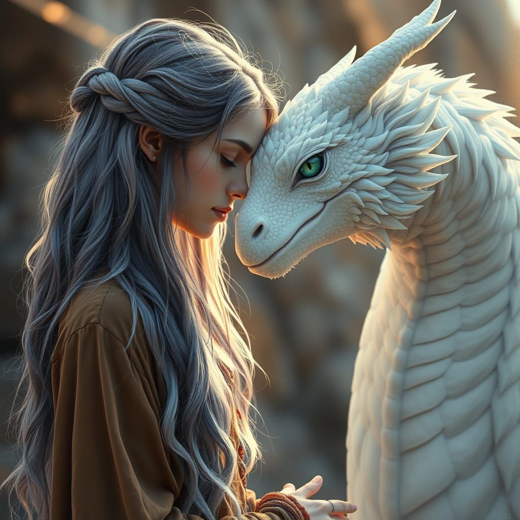 Hyperrealistic Pop Digital Artwork of Bohemian Girl and Maje...