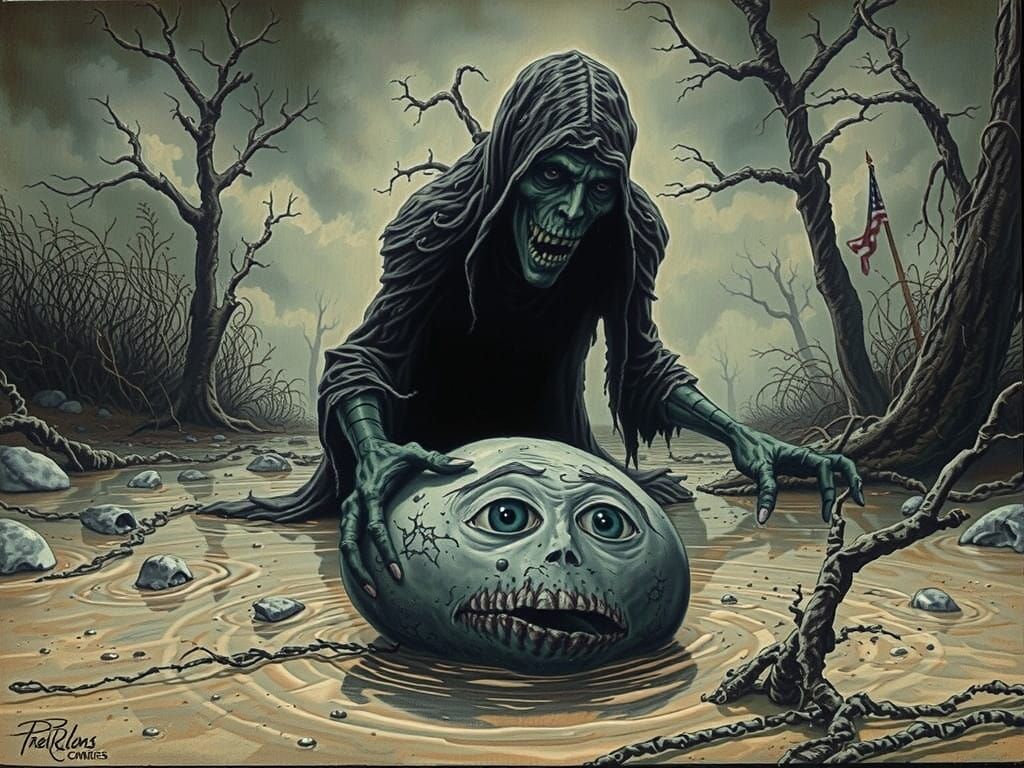 Sinister Surreal Eyes Lurking in Mud