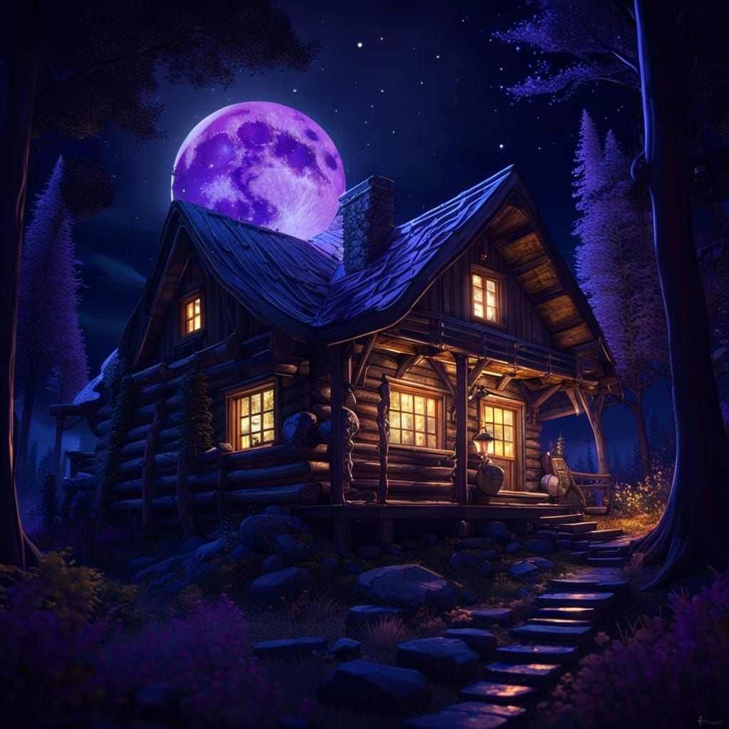 Night Cabin: Dark Fantasy Concept Art in 8K