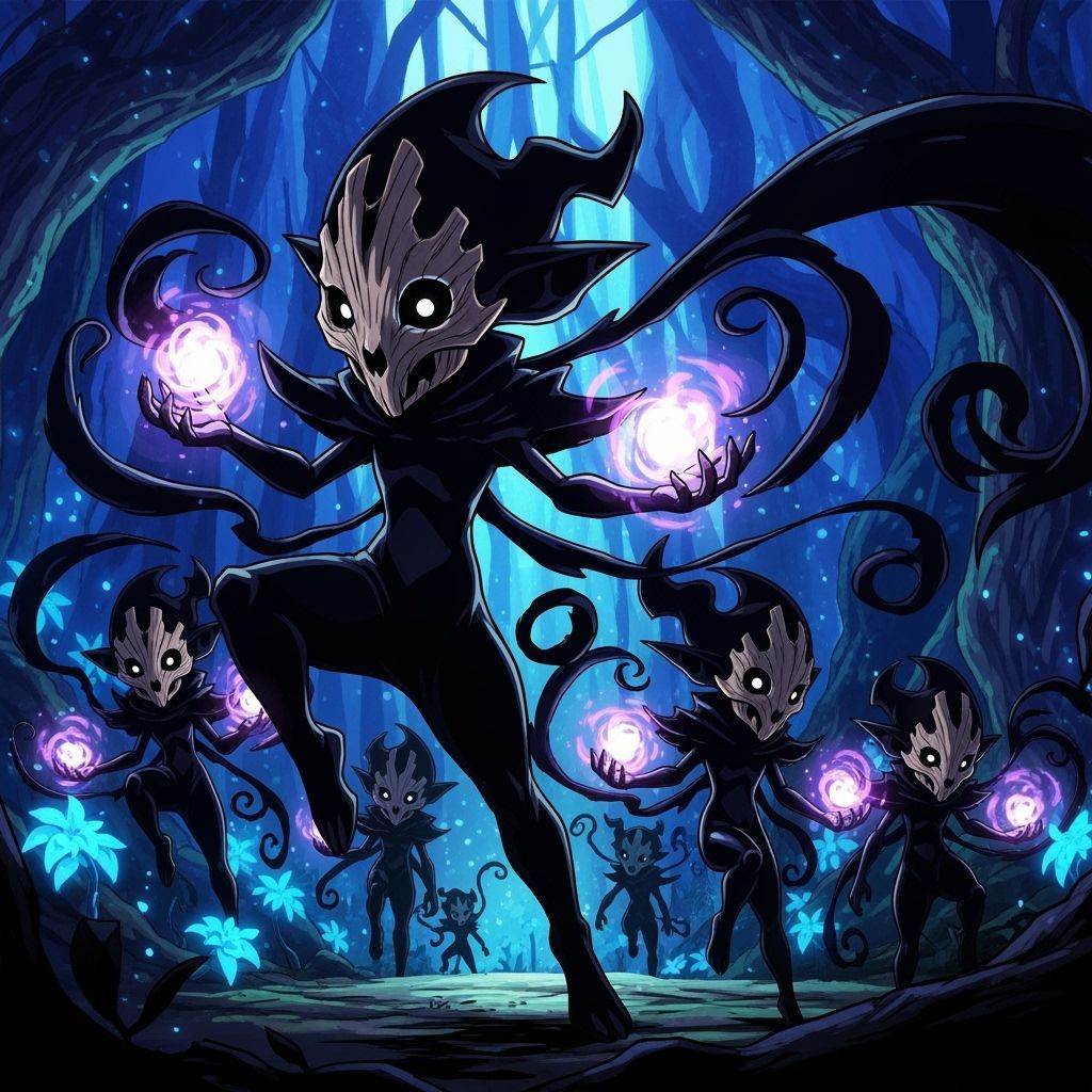 Shadechilds: Shadowy Elf Fairies in Dynamic Manga Style