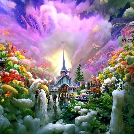 Ethereal Fantasy Landscape in Heaven's Mist