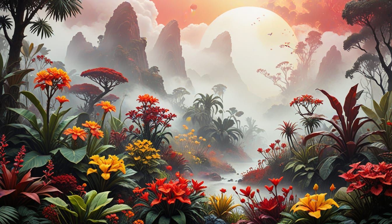 Retro Eden Exoplanet Tattoo Art Print