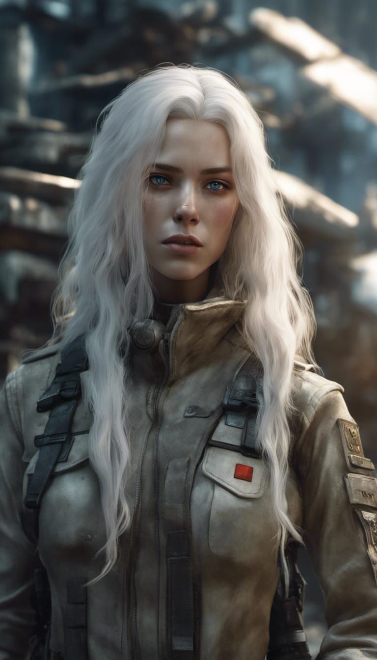 Woman with Tiger at Military Base in 8K