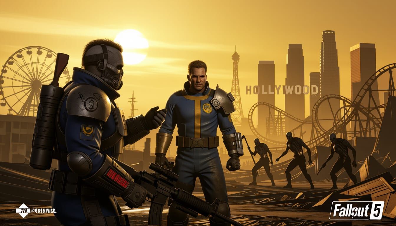 Fallout 5 Advertisement Mock-up in Retro-Futuristic Decay