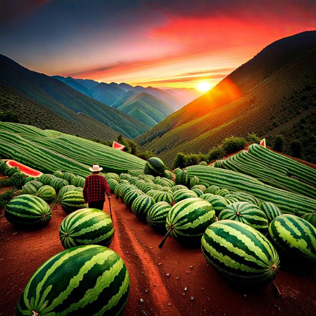 Shepherd's Sunrise Walk with Watermelon Convoy