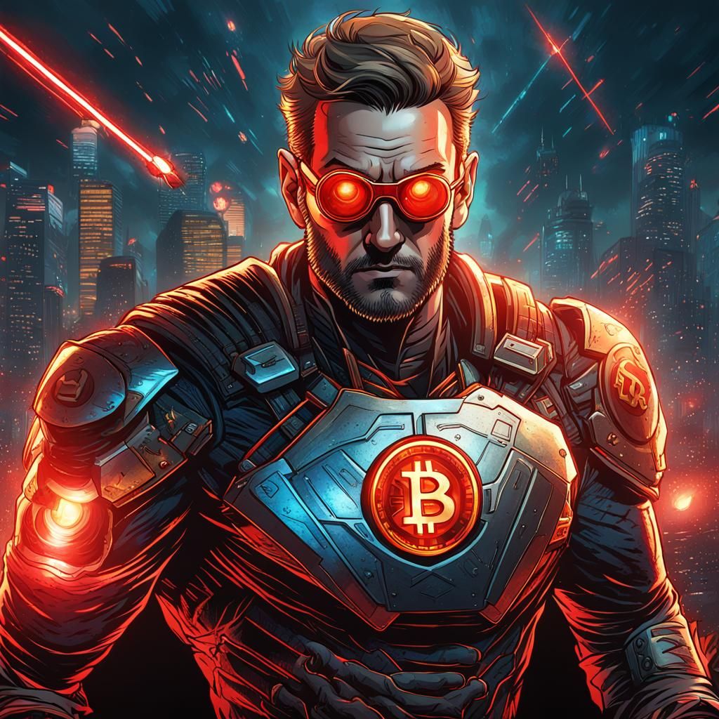 Captain Bitcoin: Superhero with Laser Eyes