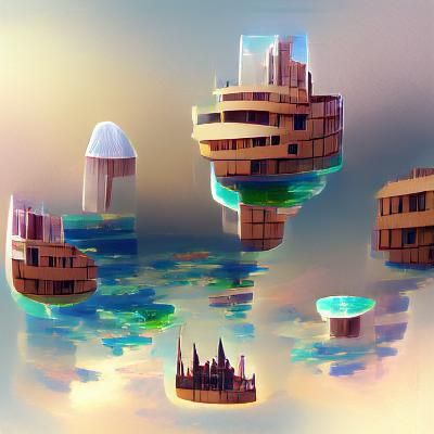 Futuristic Floating City Concept Art