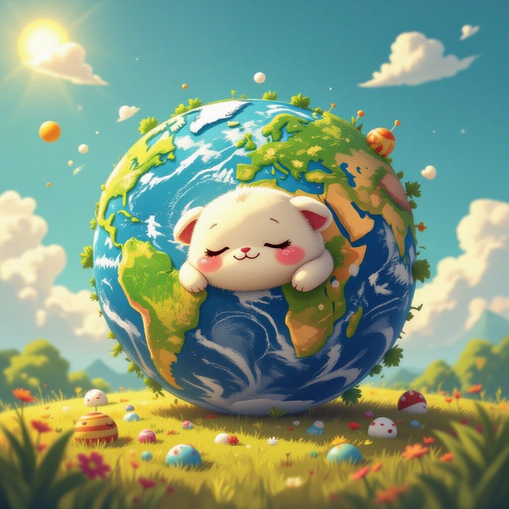 Planet as Character: Cute, Sleepy, or Powerful in 8k