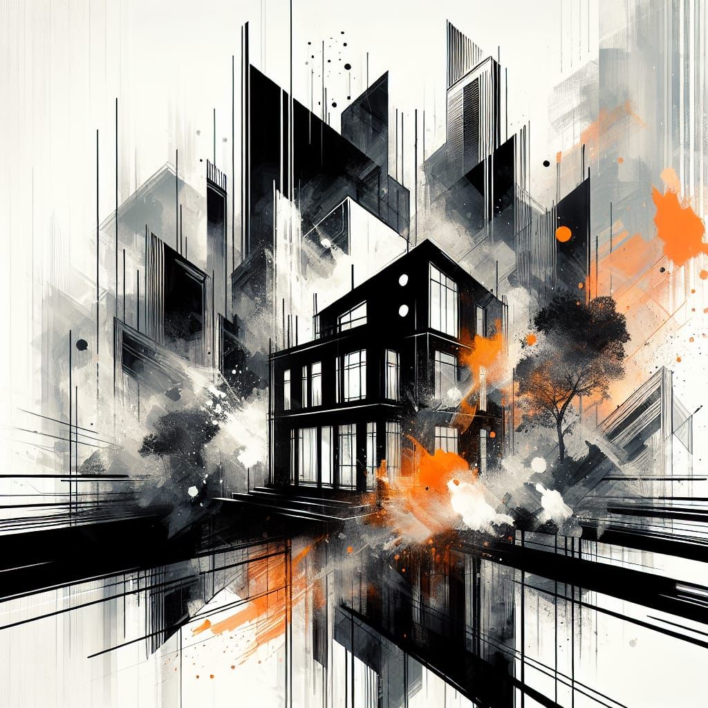 modern and minimalist artwork depicting the silhouette of a ...