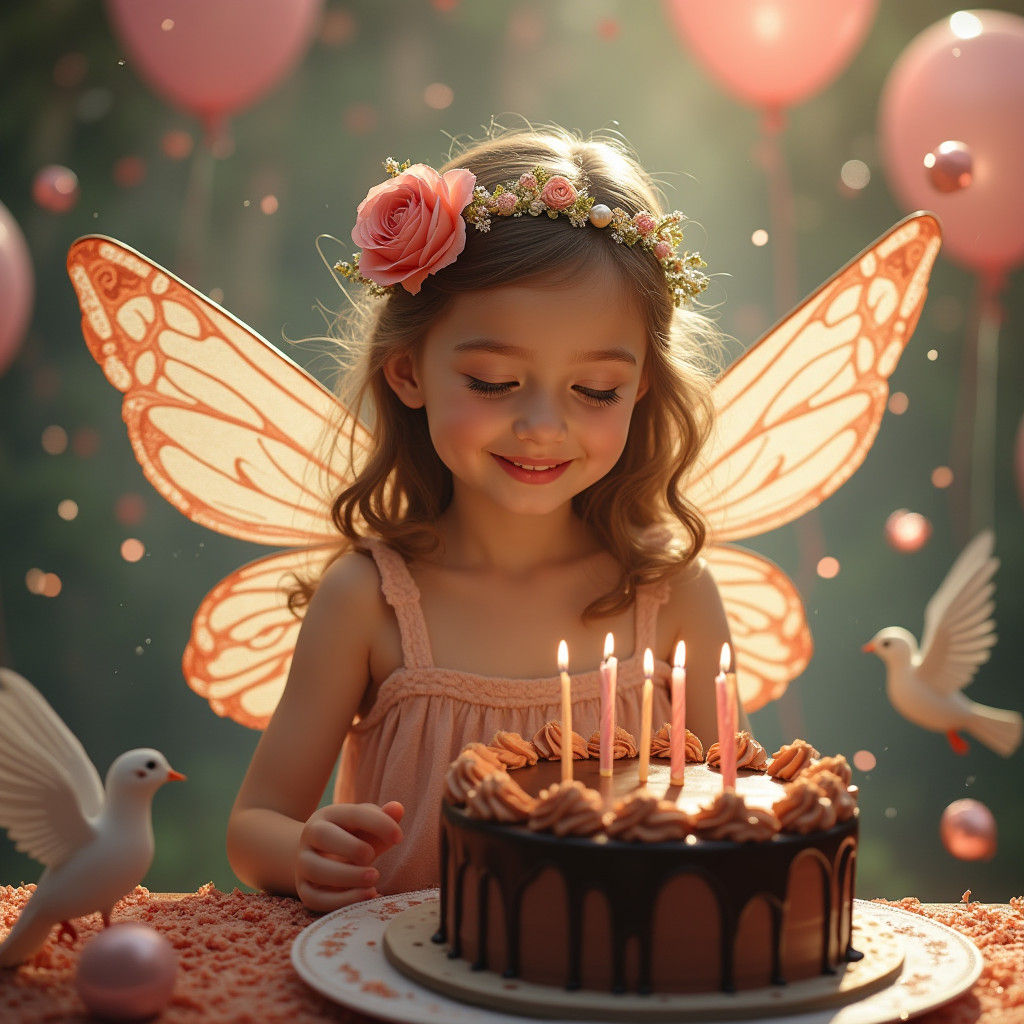 Whimsical Fairy Birthday Celebration with Cake