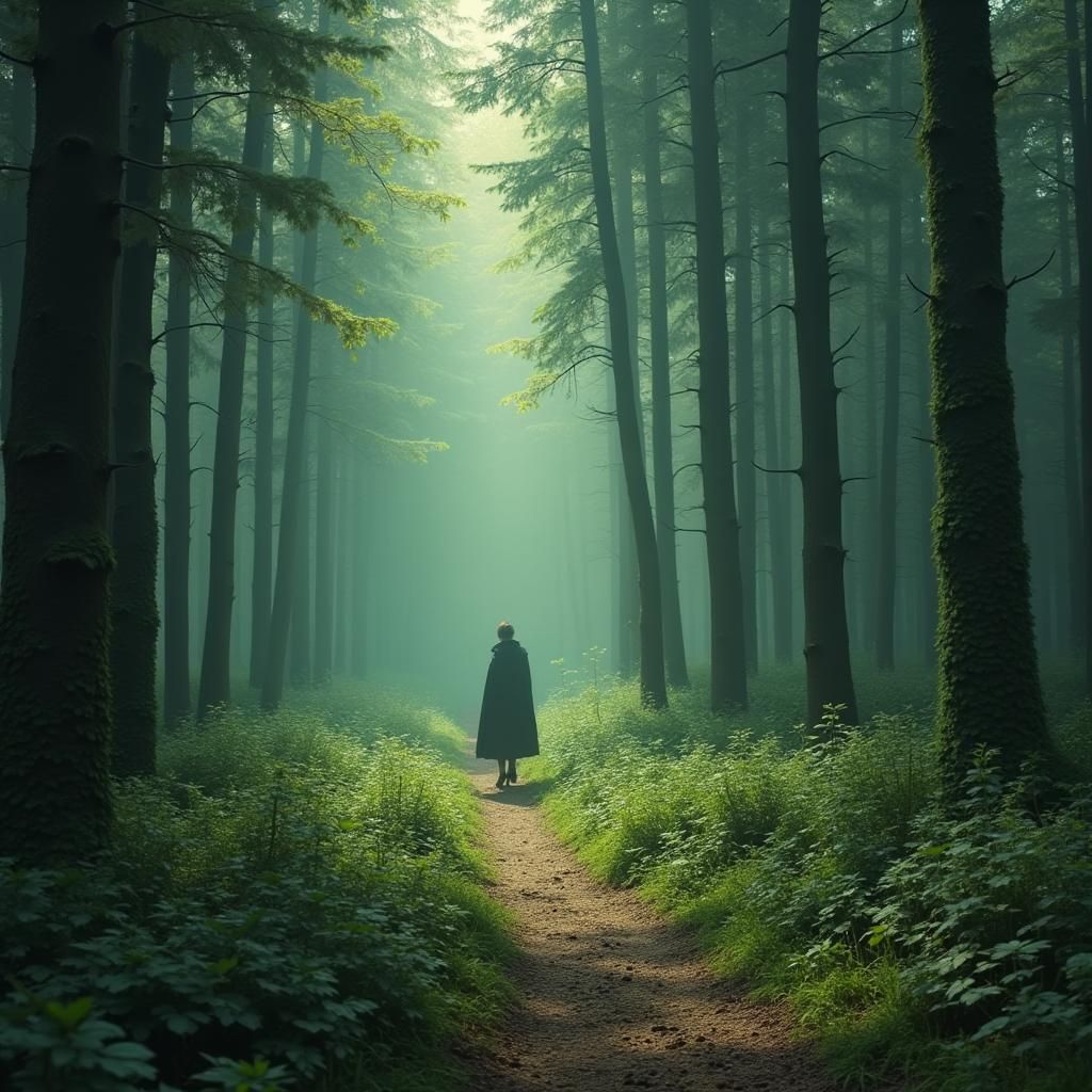 Fantasy Book Cover: Girl in Forest with Golden Jewelry