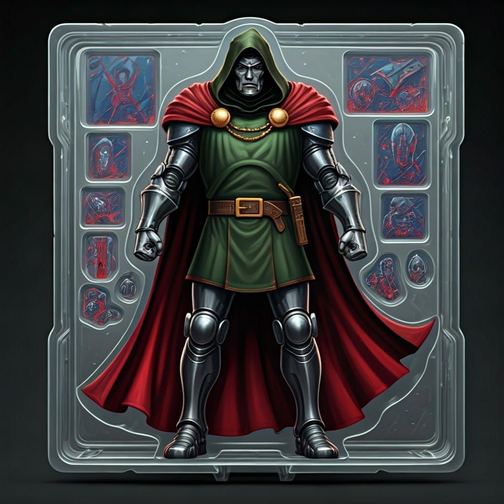 Doctor Doom Action Figure in Futuristic Comic Book Packaging