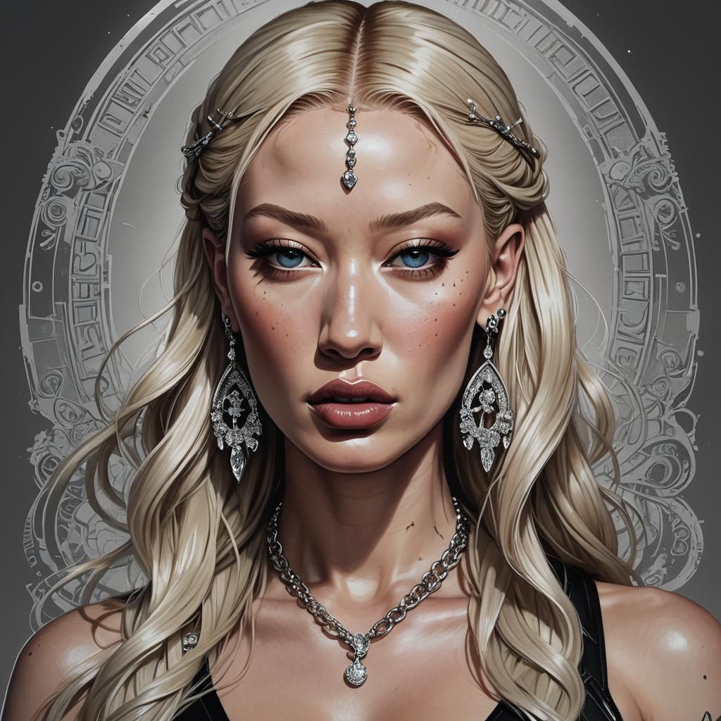 Fierce Woman Portrait with Bold Jewelry