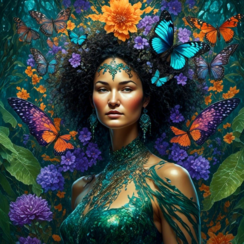 <lora:kaleidoscopeStyle:1.0> <lora:IndigenousWoman:1.0> background: radial kaleidoscope, pretty colors Indigenous woman ...