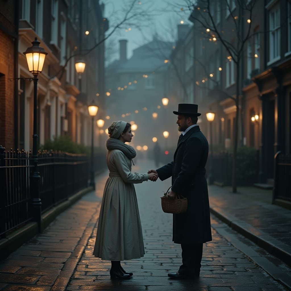 Victorian Night Scene Inspired by Dostoevsky's White Nights