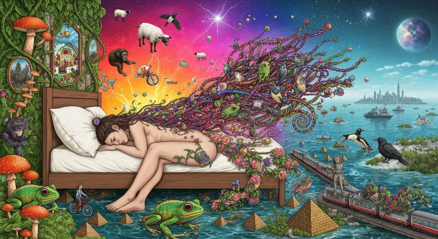 Dreamscape: Person Asleep Surrounded by Magic