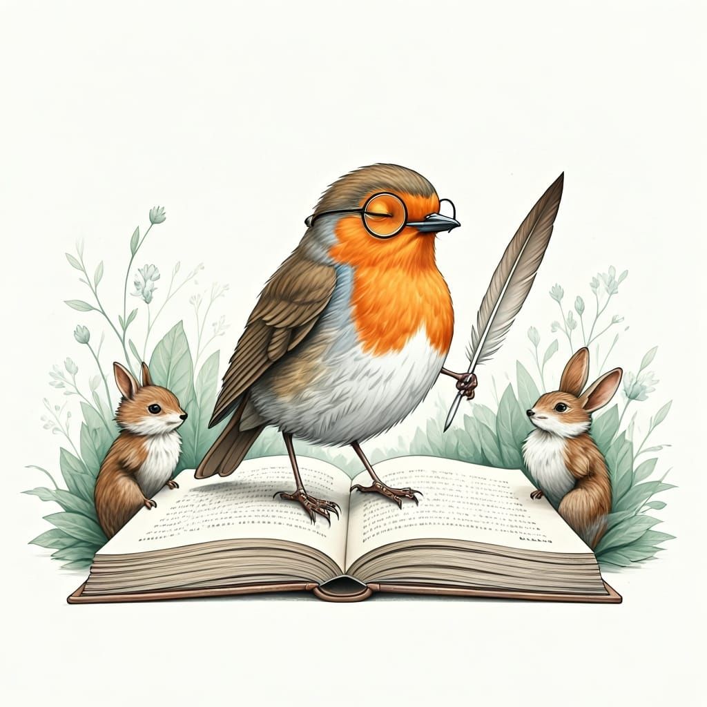 Robin Recites Poetry to Garden Creatures