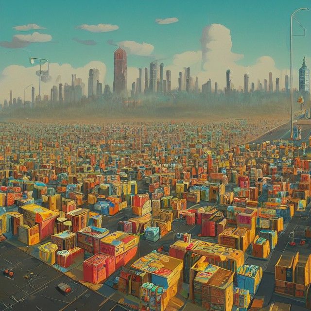 Cereal Box City: Photorealistic Digital Art