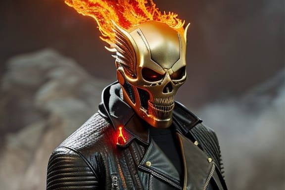 Ghost Rider on Motorcycle in Sinister Style