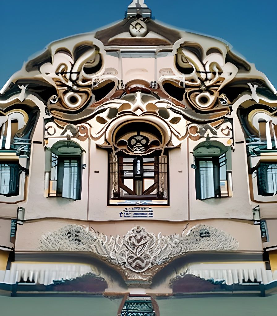 Baroque Rococo Building with Sgraffito Designs