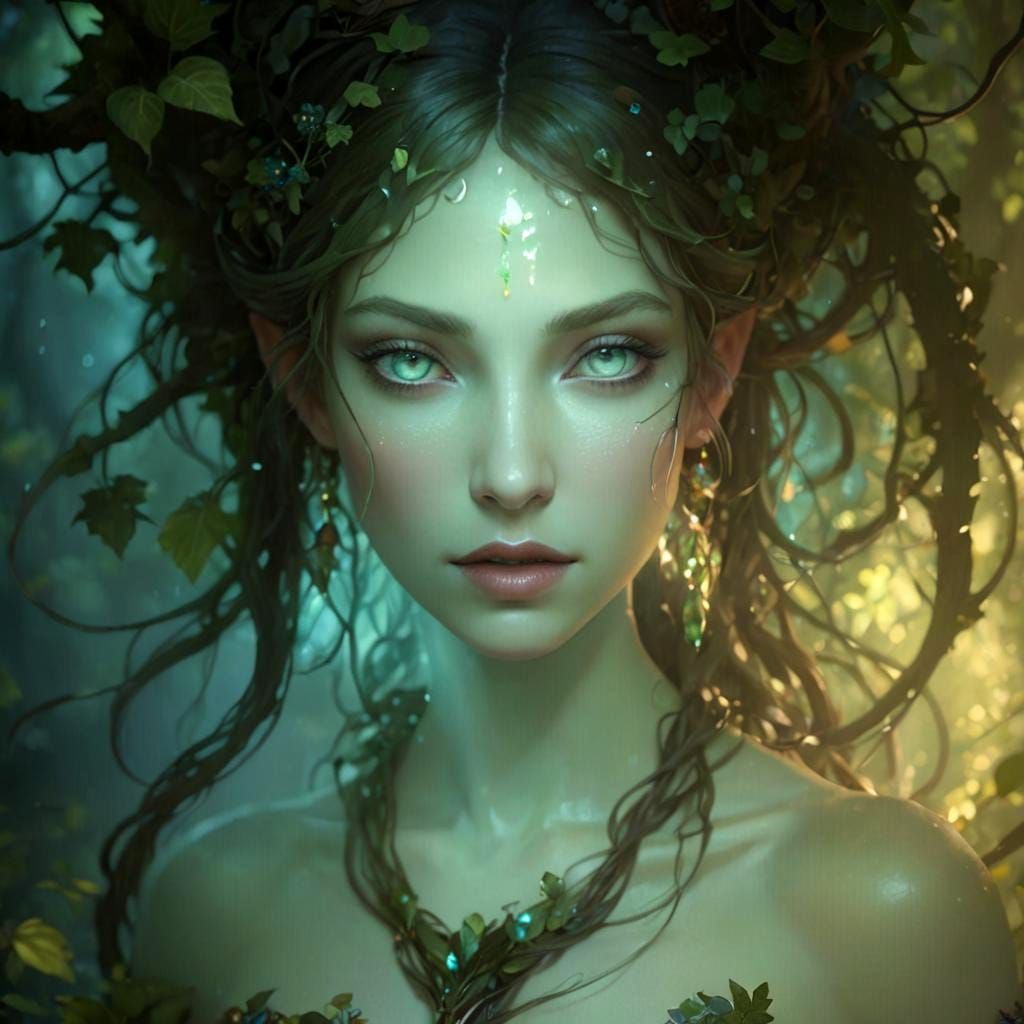 Dryad Concept Art in Art Nouveau Style