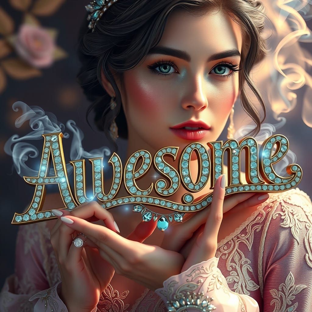 Fantasy Goddess in Ornate Gown with Ethereal Aura