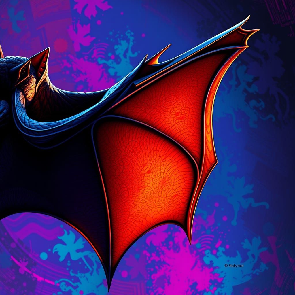 Detailed Hyperrealistic Bat Wing in Digital Painting Style