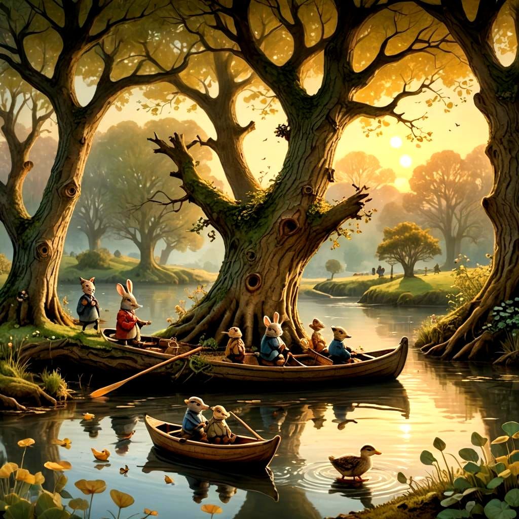 Ratty and Mole Meet the Pan-Piper at Dawn