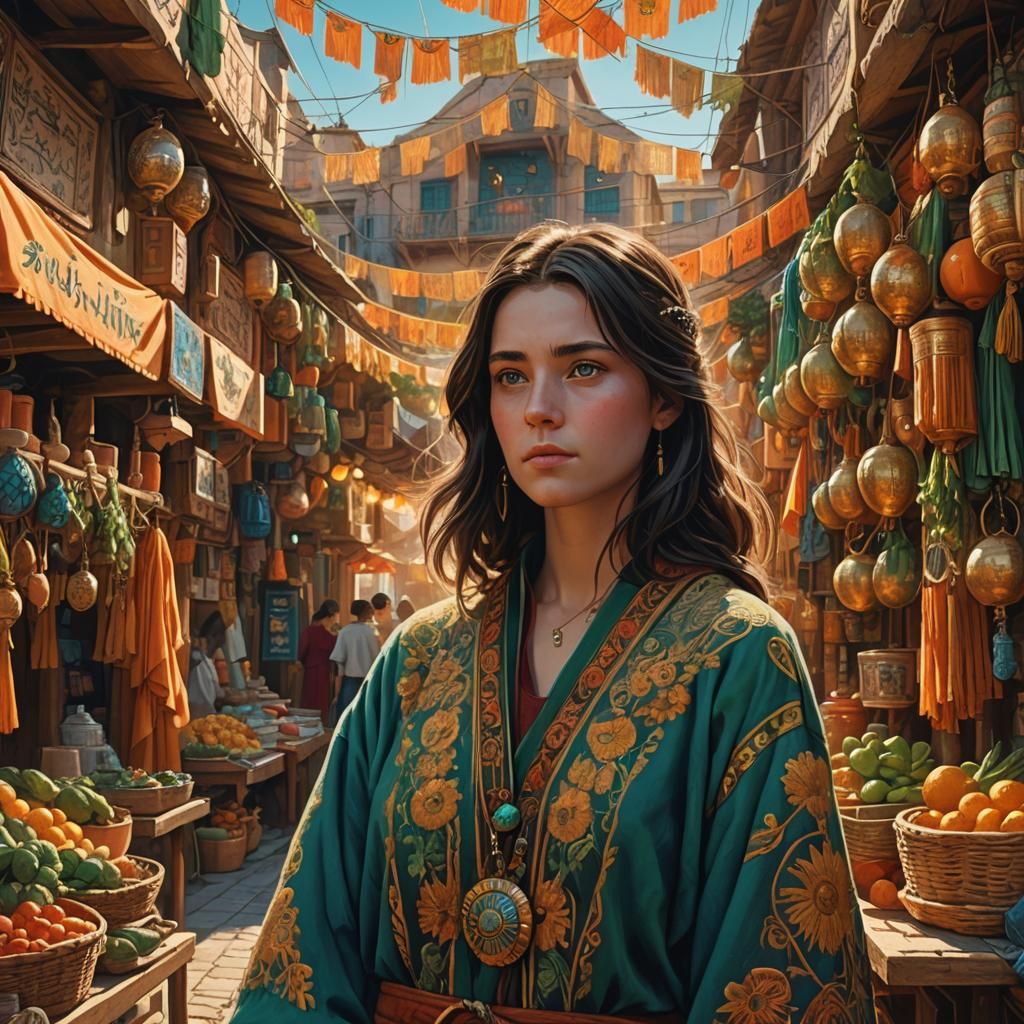 Mediterranean Woman in Golden Hour Lighting