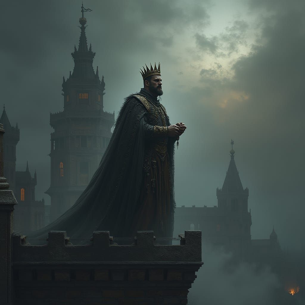 Kingdom's Twilight: A Monarch's Defiance in Dark Fantasy Sty...