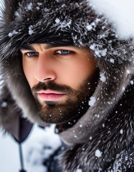 Hyperrealistic Portrait of the Snow Prince in Graffiti Art