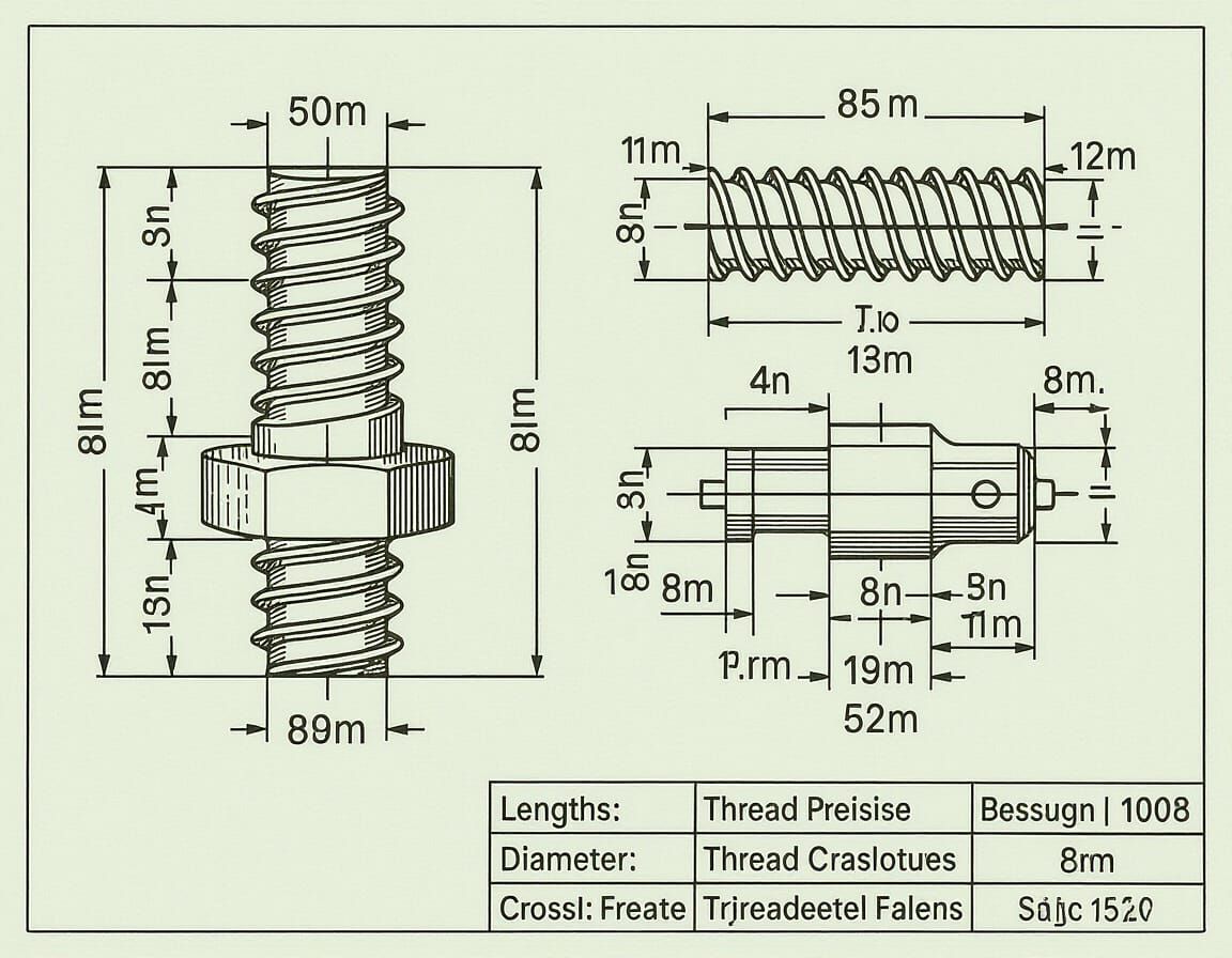 Engineering Drawing of Screw-Nut System