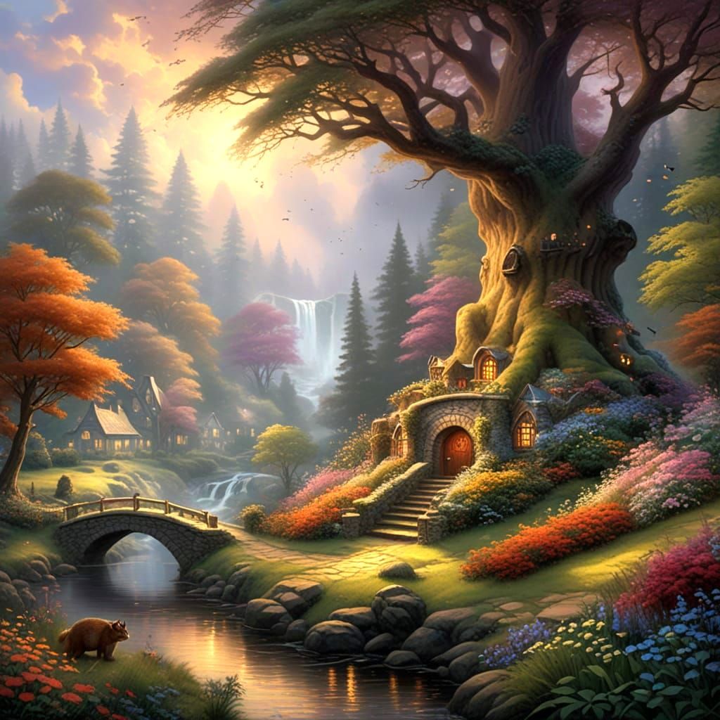 Ethereal Fantasy Creature in Whimsical Forest Glade