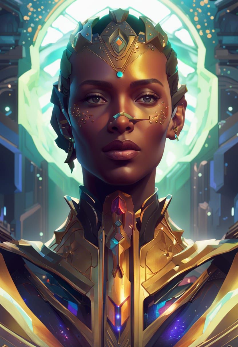 Galactic Federation Portrait in Hyperdetailed Style