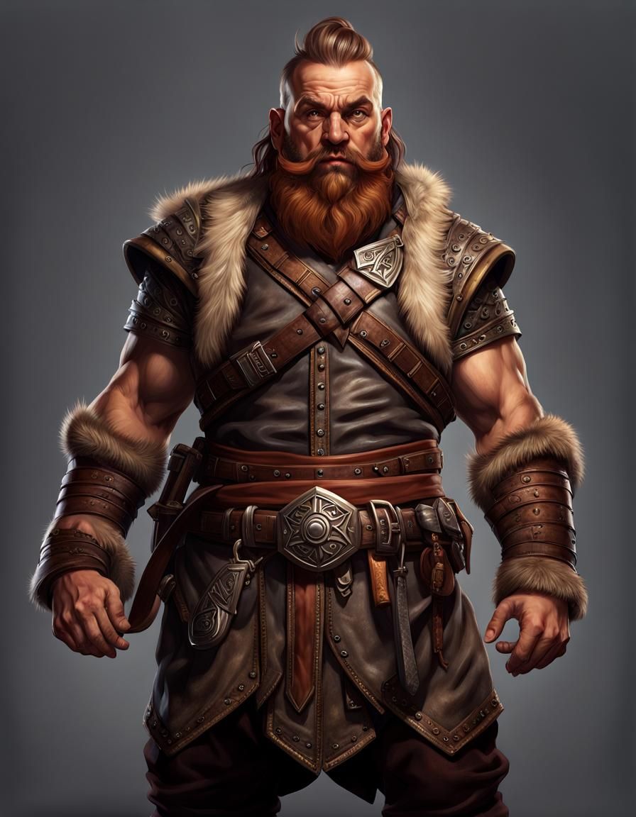 Hyper-Realistic Half-Dwarf Mercenary in Dark Fantasy Style