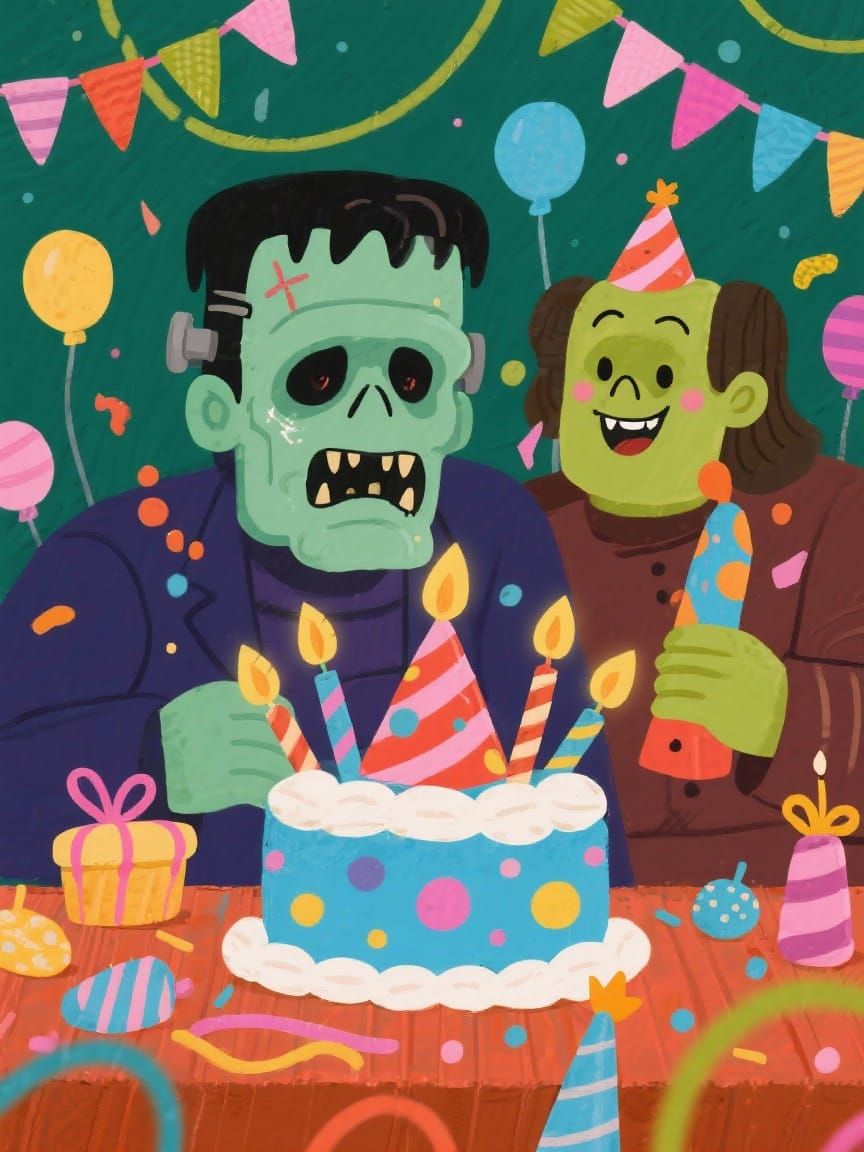 Frankenstein's Birthday Party Scene