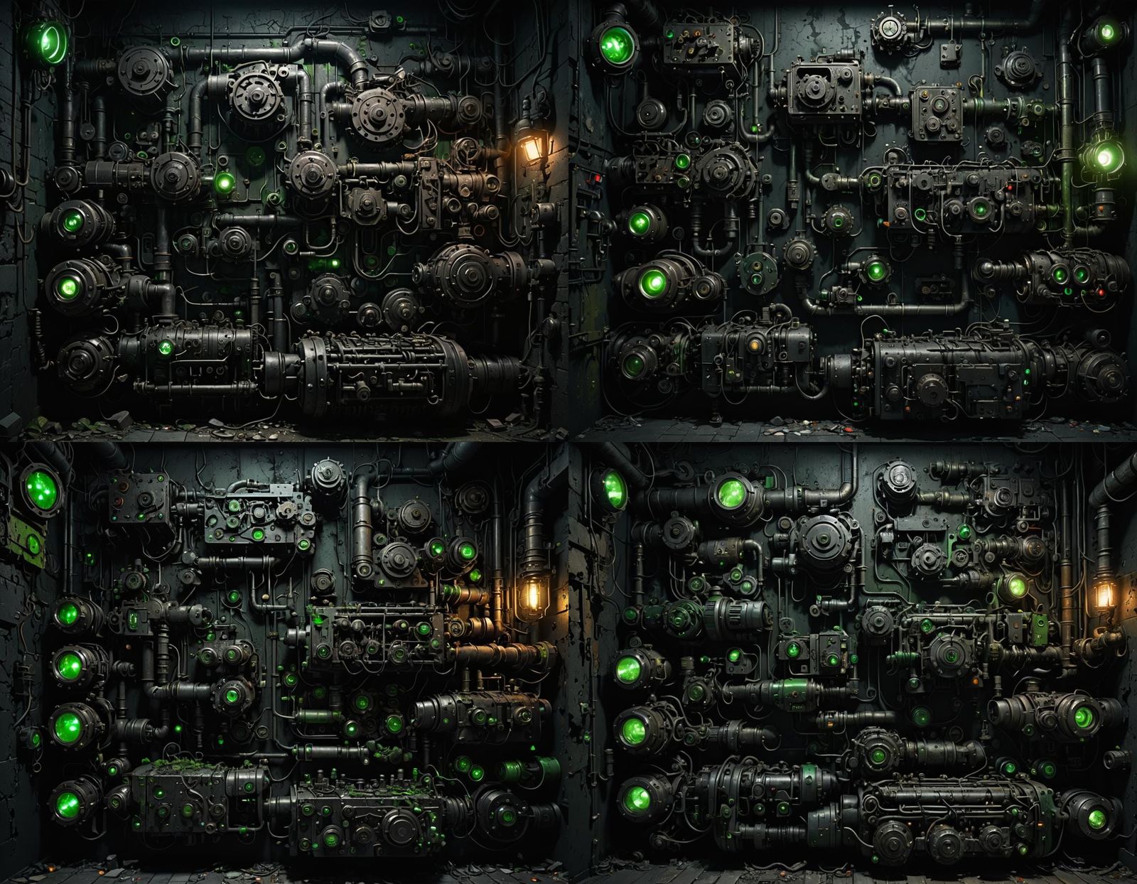 Mechanical Abyss in Neon Dark