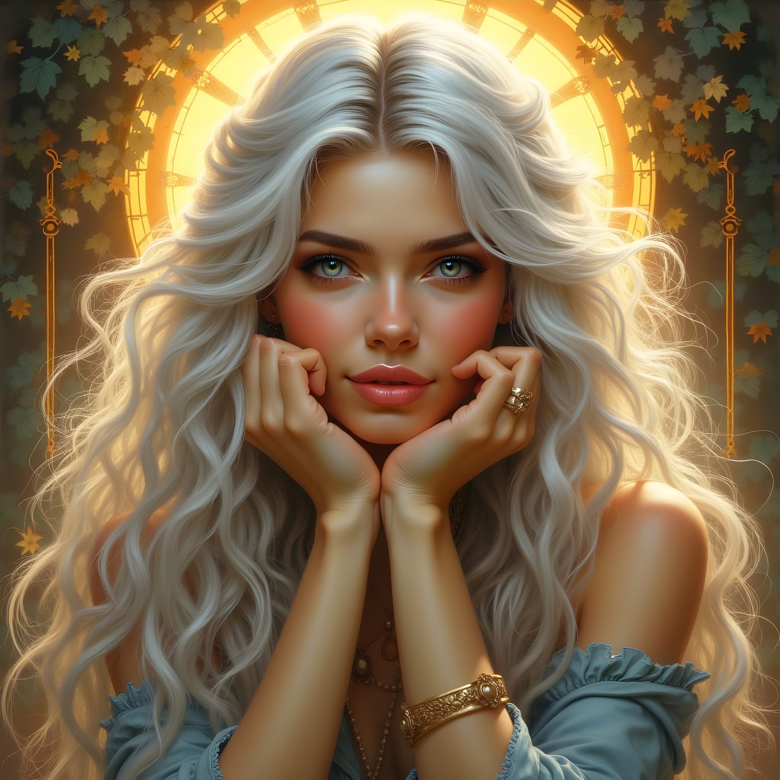 Norse Goddess of Wisdom Pondering Memories