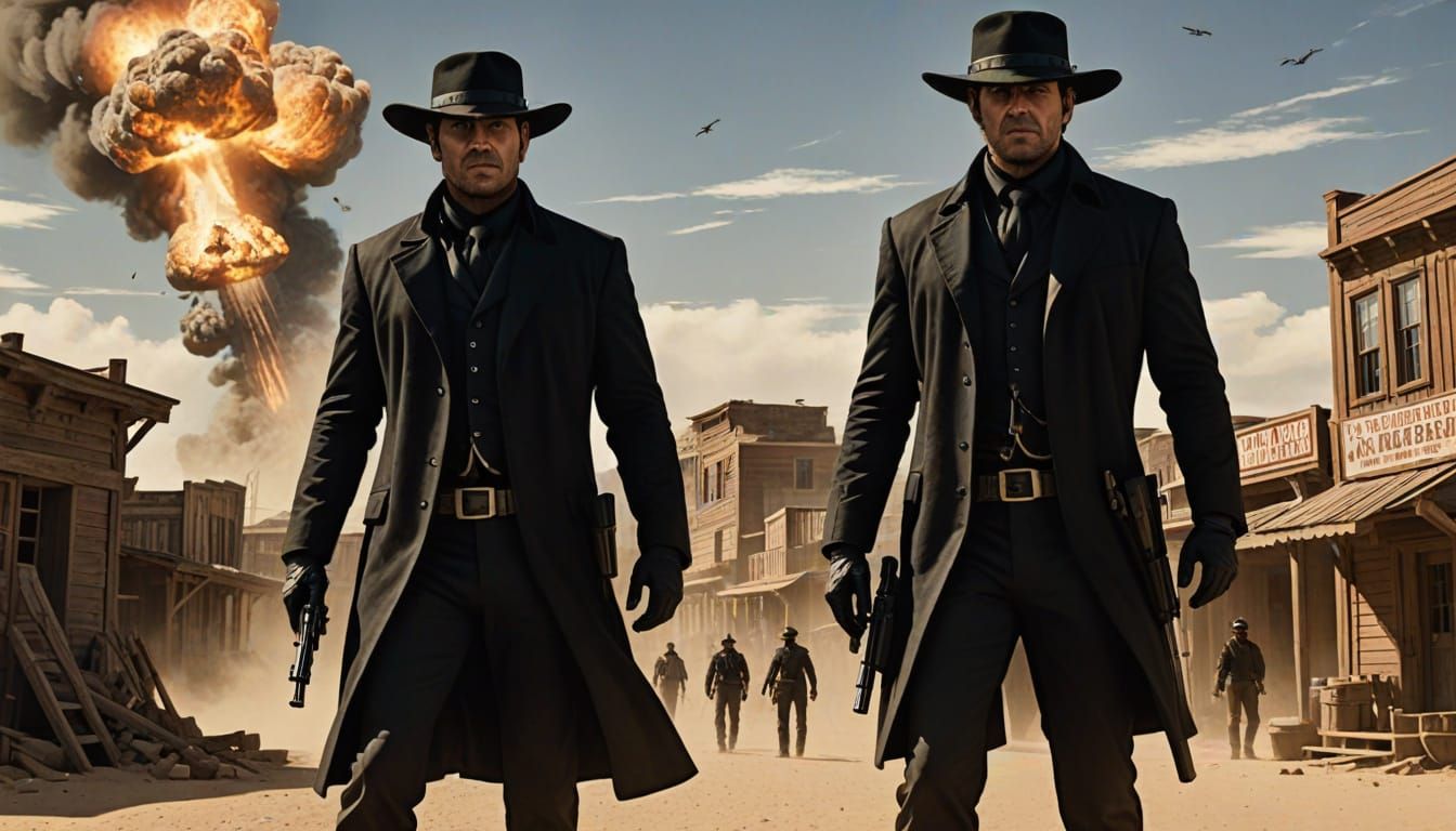 Men in Black Standoff in Desert Town