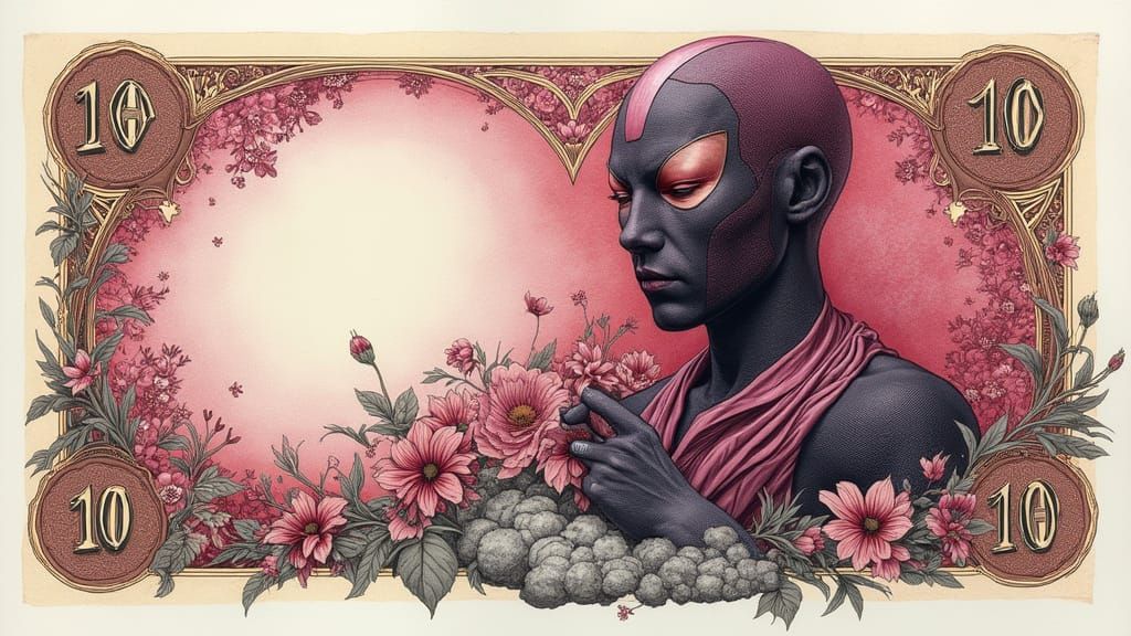 Marvel Banknote in Art Nouveau Style