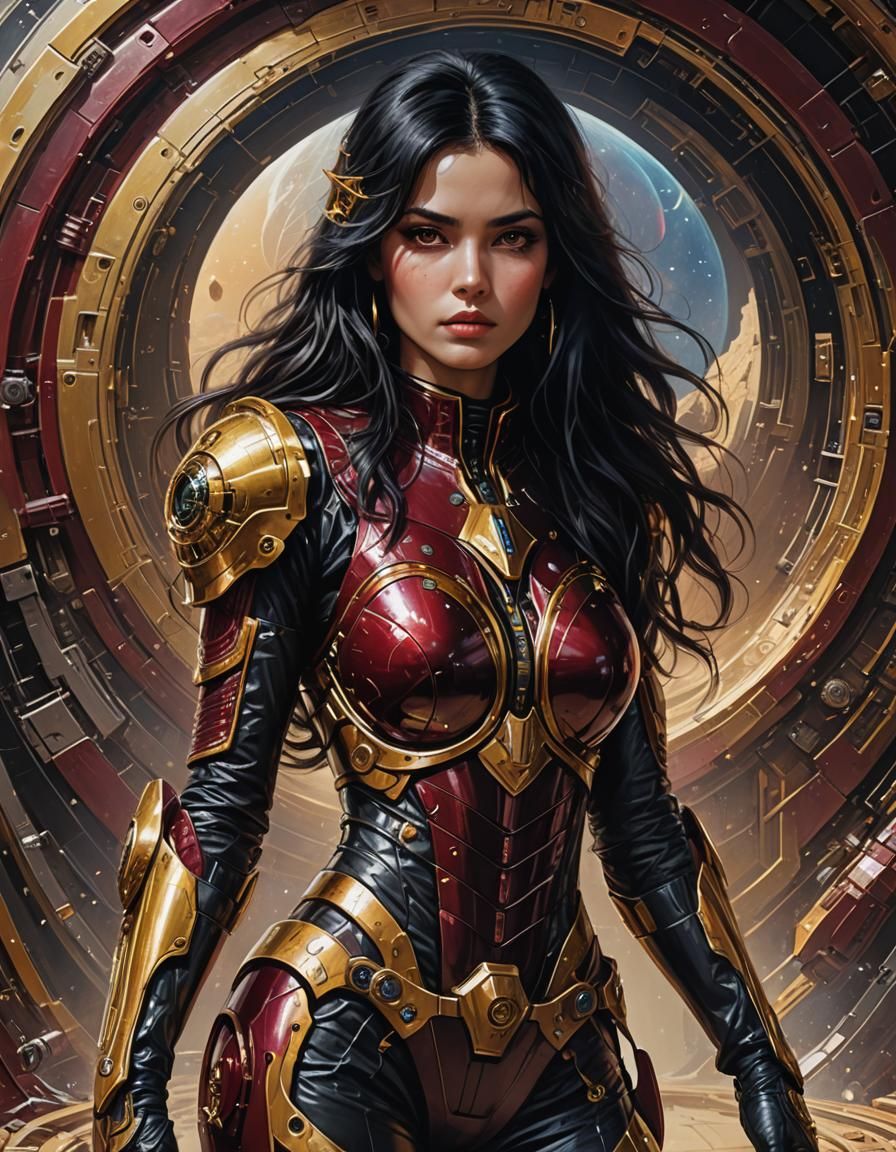 Glamorous Space Princess Portrait as Fantasy Art