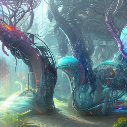 Narwhal in Art Nouveau Rococo Architecture, Pointillism Styl...