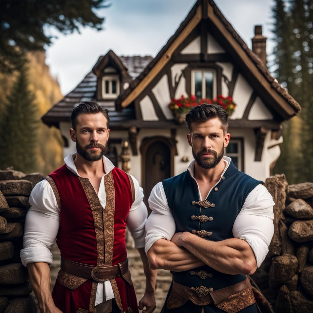 Handsome Dwarves and Snow White Cottage
